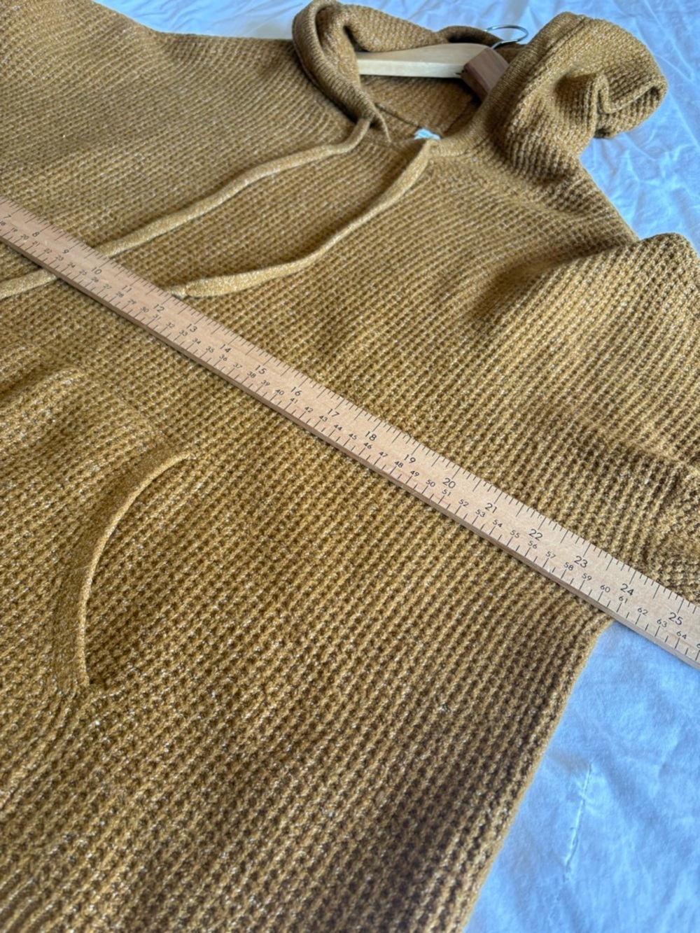 Aerie golden waffle hoodie pullover size large stretchy textured - Picture 7 of 9